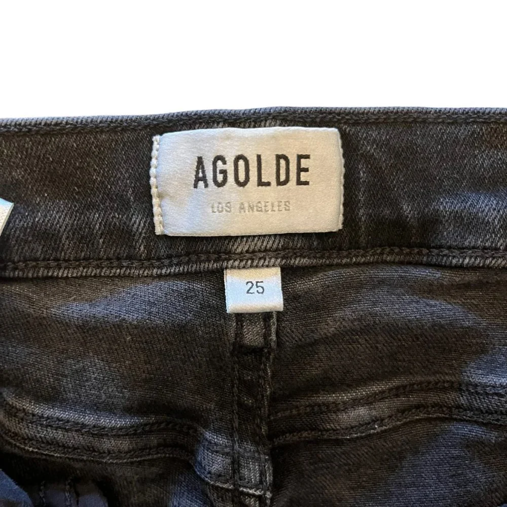Agolde Sophie Mid Rise Skinny Ankle Jean - Black - Size 25 - Picture 4 of 14